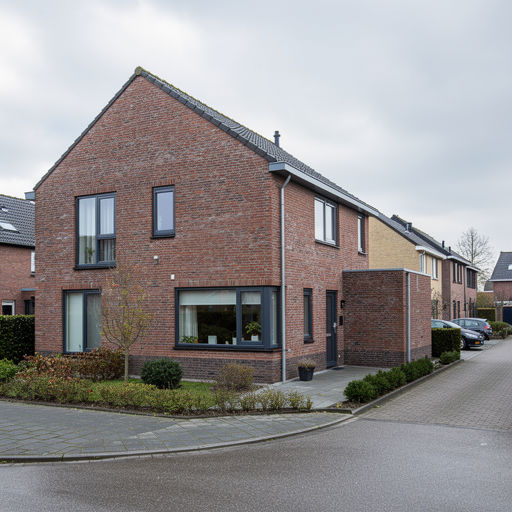 vrijstaande jaren-90 woning in Dongen met antraciet kunststof kozijnen en aanbouw