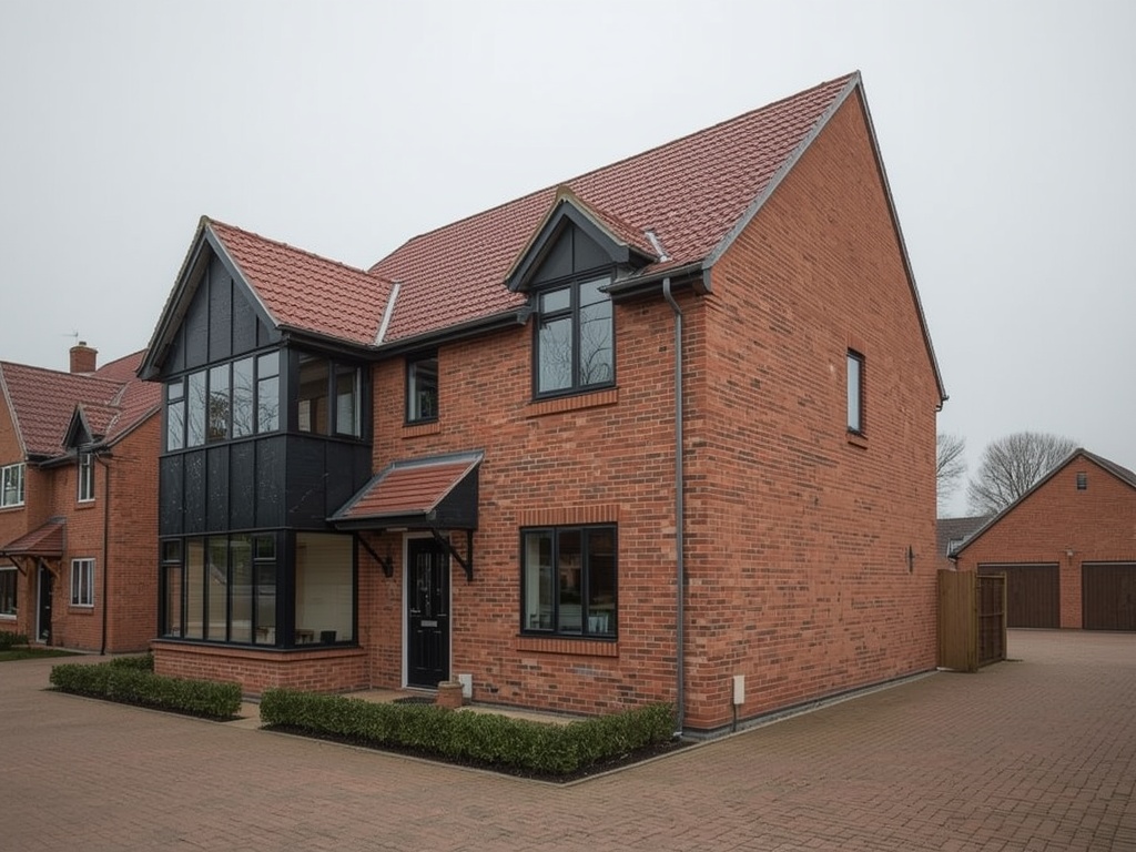 vrijstaande jaren-90 woning in Etten-Leur met antraciet kunststof kozijnen en aanbouw