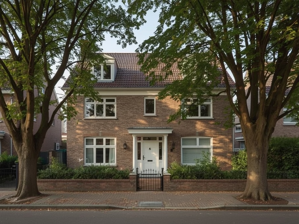 twee-onder-een-kapwoning in Oosterhout met nieuwe witte kunststof kozijnen en bijpassende voordeur