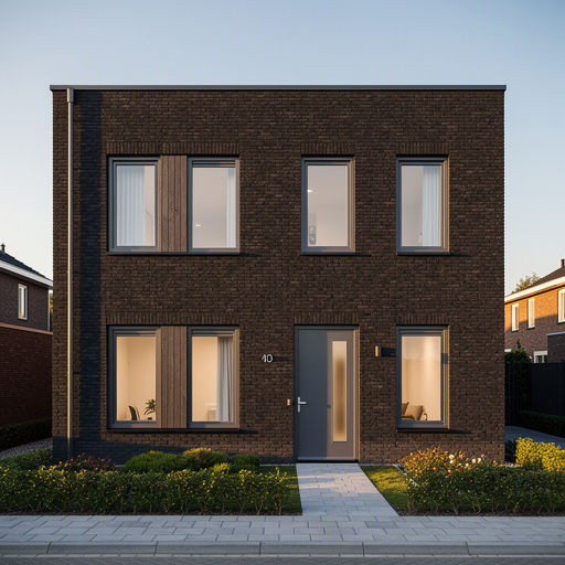 Kunststof kozijnen aan de voorgevel van een woning in Oosterhout