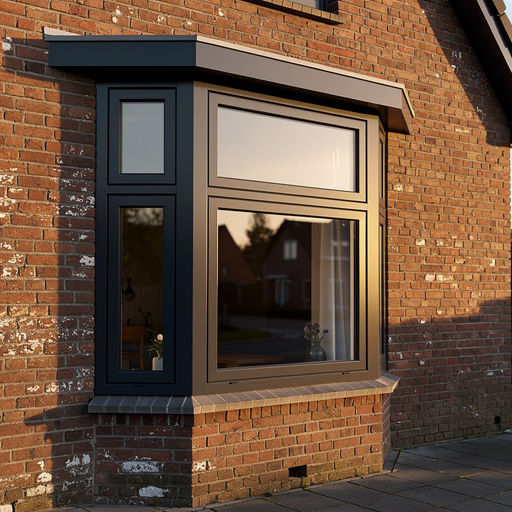 Antraciet kunststof kozijnen aan een gerenoveerde woning