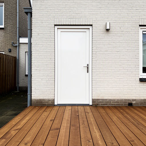 Monteur plaatst een kunststof achterdeur bij een woning in Oosterhout